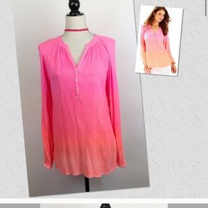 Lilly Pulitzer ombre pinkorange coral tropical top